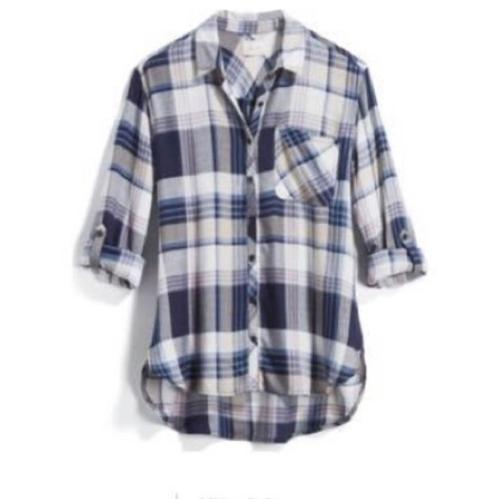 Plaid pocket Top